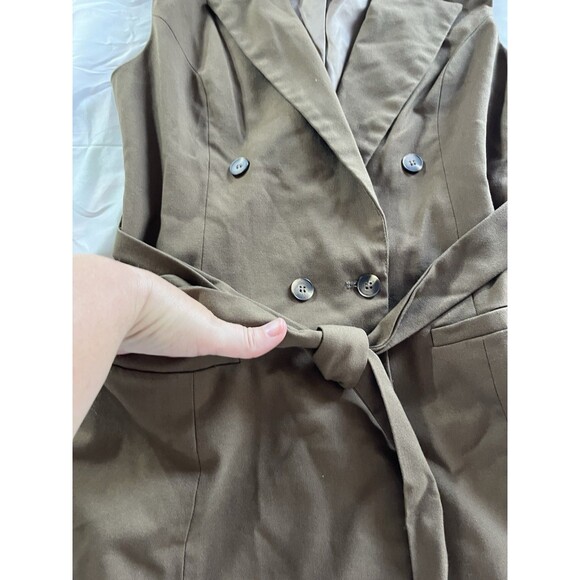 Crescent Sleeveless Vest Blazer Dress M Brown Twee Preppy - Picture 5 of 11